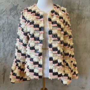 Performance Equestrian Dance Colorful Sequined Tassel Festival Jacket Sz 4